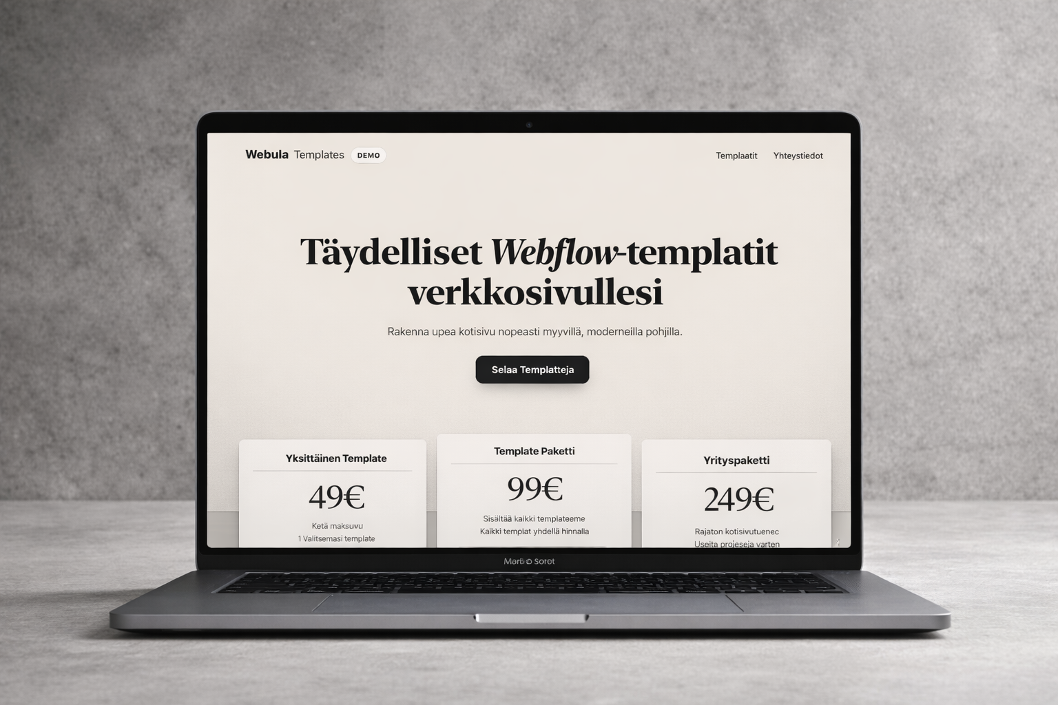 Nettikauppa demo – projekti esikatselu